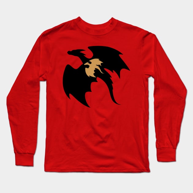 Black and Gold Dragons Long Sleeve T-Shirt by Lady Lilac
